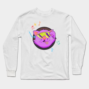 Funny Cat Face With Funky Glasses funny cat with funky glasses Long Sleeve T-Shirt